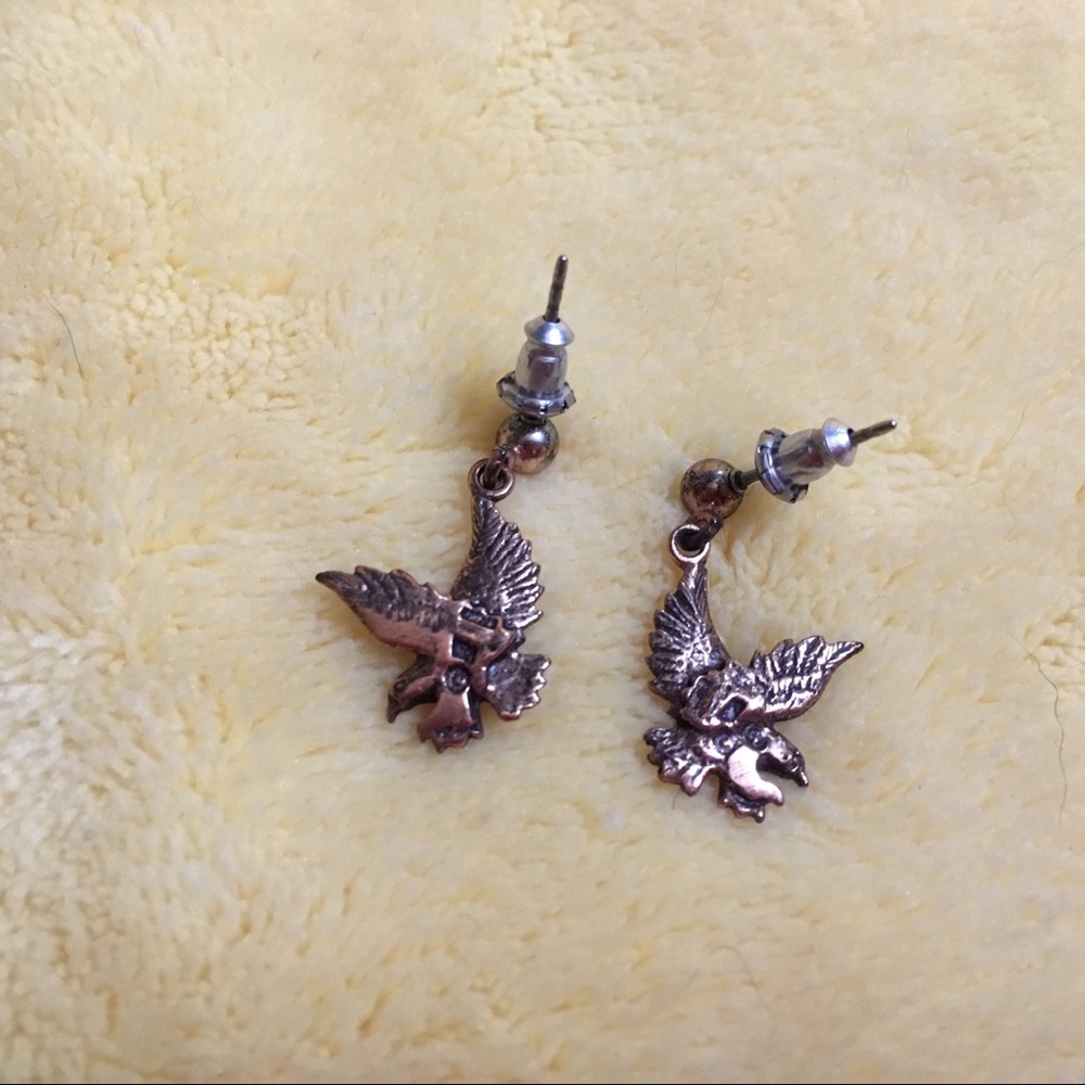 Copper eagle earrings - Picture 3 of 5